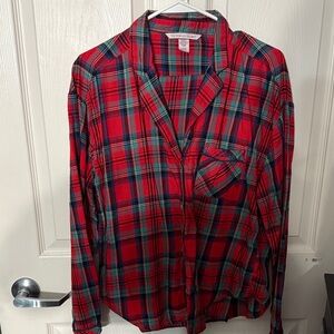 Victoria's Secret Red and Green Plaid Pajama Set